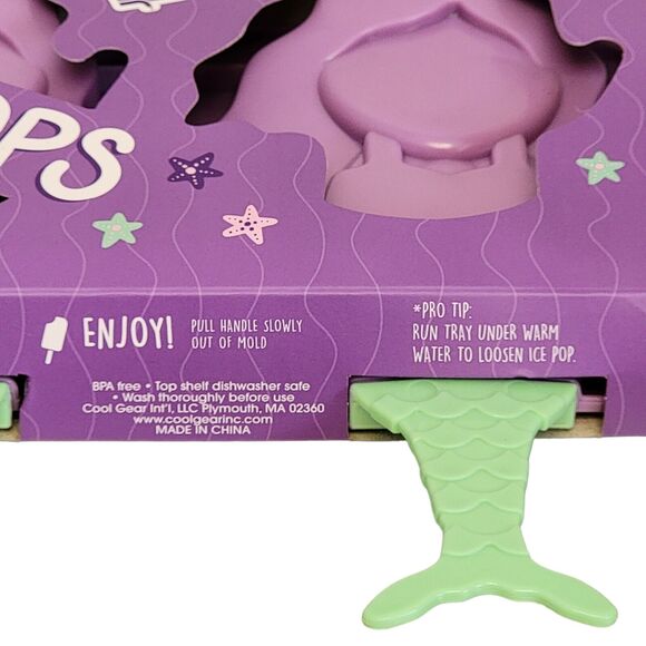 Mermaid‎ Ice Pops Mold Cool Gear Popsicle DIY BPA Free Plastic Summer Makes 3 - Picture 4 of 4